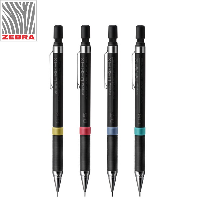 Lápiz mecánico de cebra, de DM3-300, dibujo mecánico con goma de borrar, 0,3/0,5/0,7/0,9mm, 1 unidad
