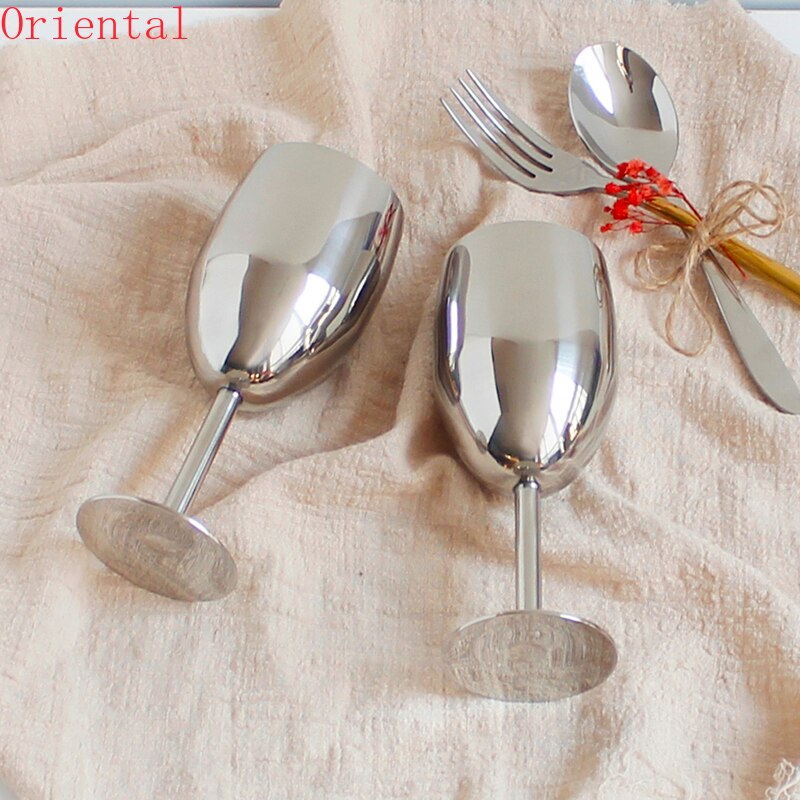 2 Stuks Wijnglazen Rvs 18/8 Metalen Wijnglas Bar Wijn Glas Champagne Cocktail Drinken Cup Charms Feestartikelen