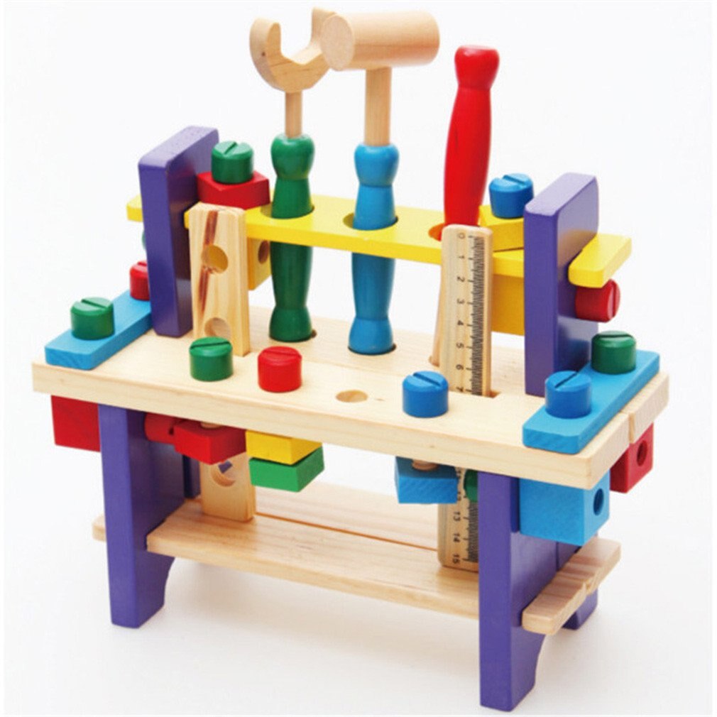 Tornillo extraíble para coche, tuerca de madera para niños, juguete con manos combinadas, herramienta educativa desmontable ensamblada