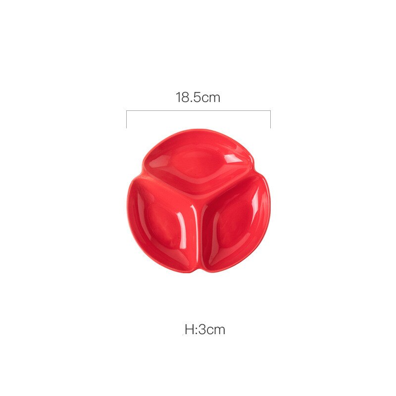 Ceramic tableware divided plate dinner plates dinner plates Cute dinner plate plate dishes cute plate ceramic plates: Red / 10 inch