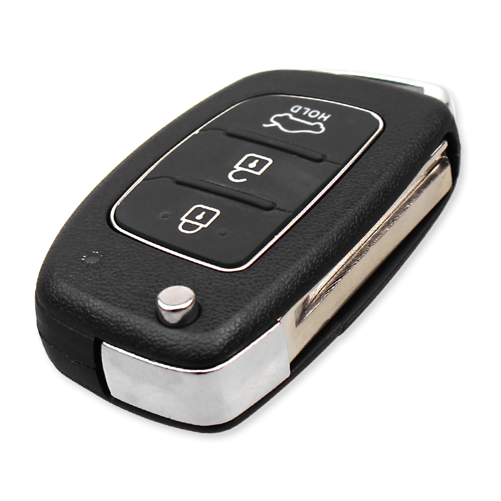 KEYYOU 3 botones Flip carcasa de llave a distancia de coche para Hyundai Santa Fe Solaris IX35 IX45 ELANTRA Santa Fe HB20 Verna