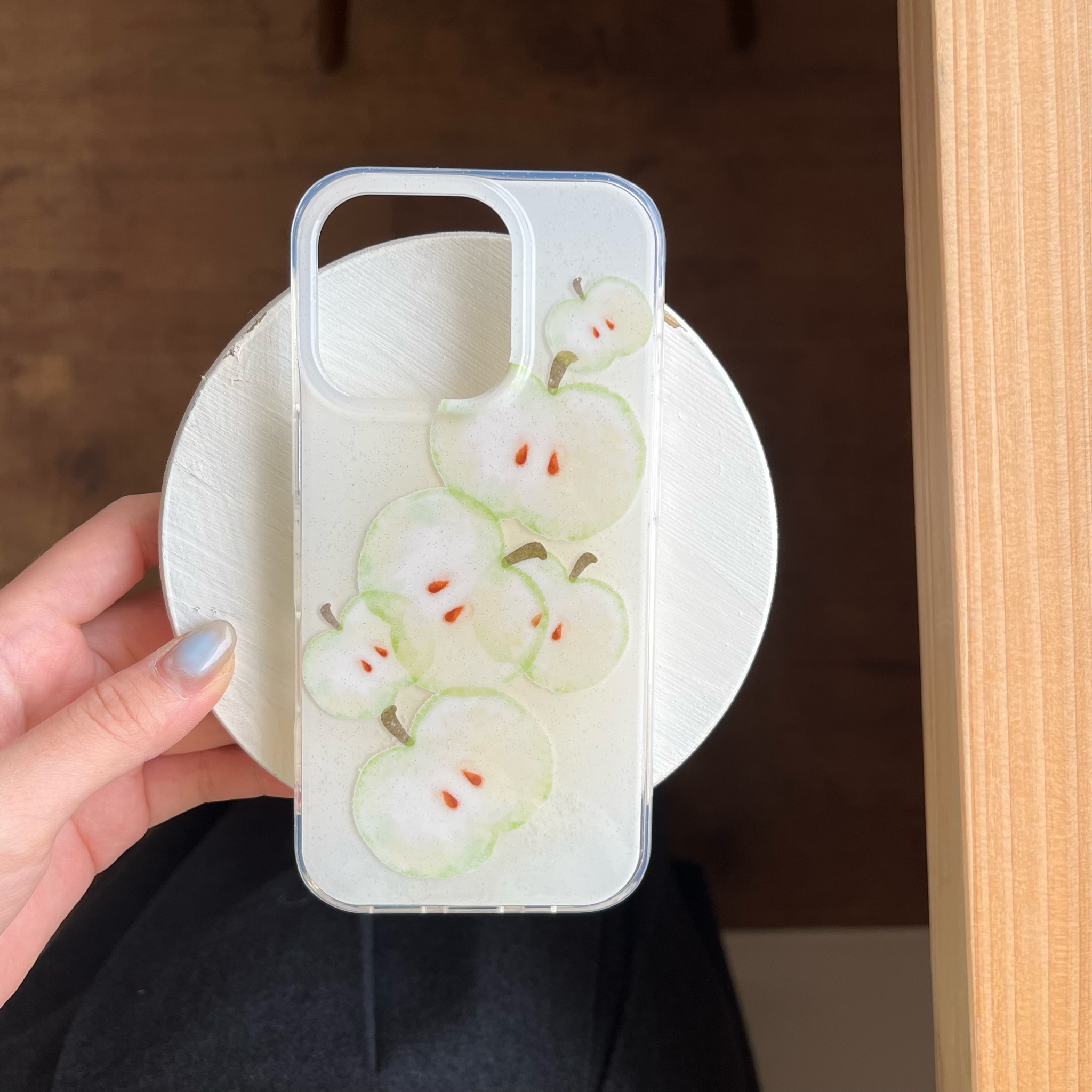 Custodia per telefono con ciondolo stella mela verde frutta fresca ins per iPhone 16 15 14 13 pro Max coperchio posteriore Funda