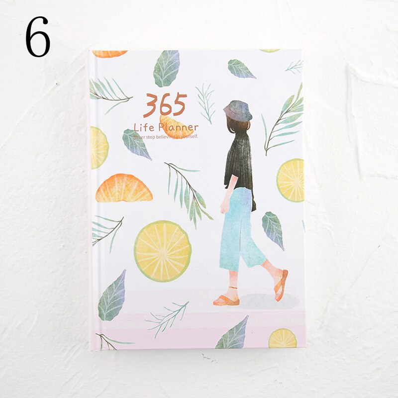 Cuaderno planificador de 365 días, Agenda anual, Bloc de notas de página interior colorida, papelería diaria para la escuela y la Oficina: 6