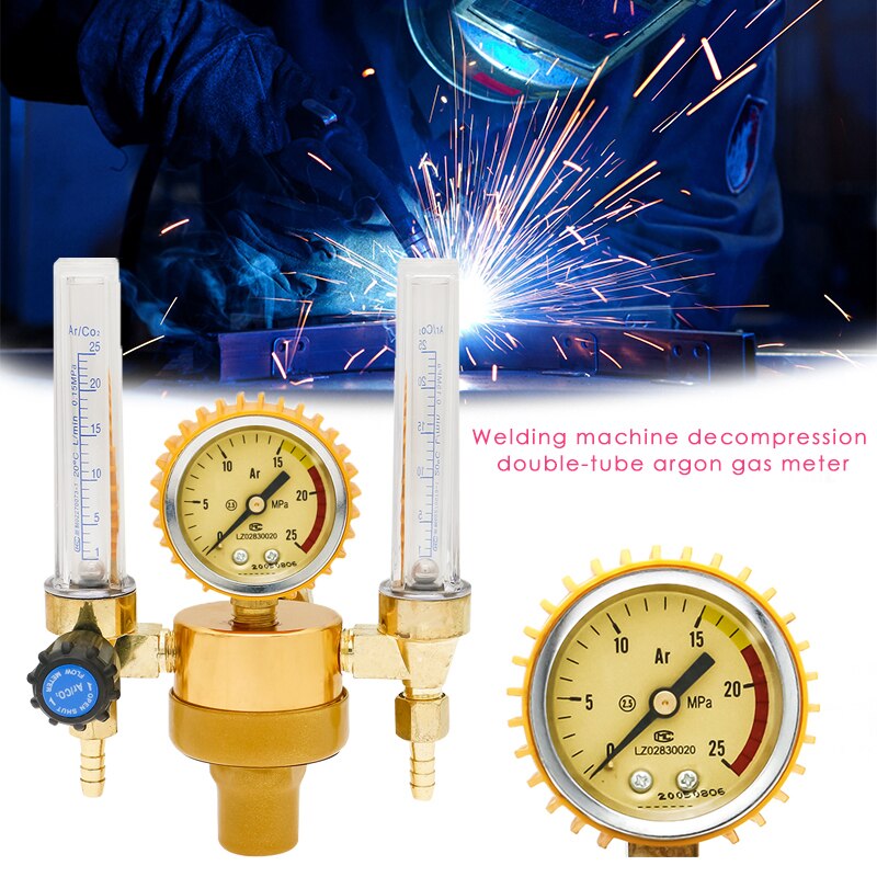 Argon MIG TIG Flowmeter Argon CO2 Pressure Reducer Flow Meter Control Valve Regulator Welding Weld Double Backpurge