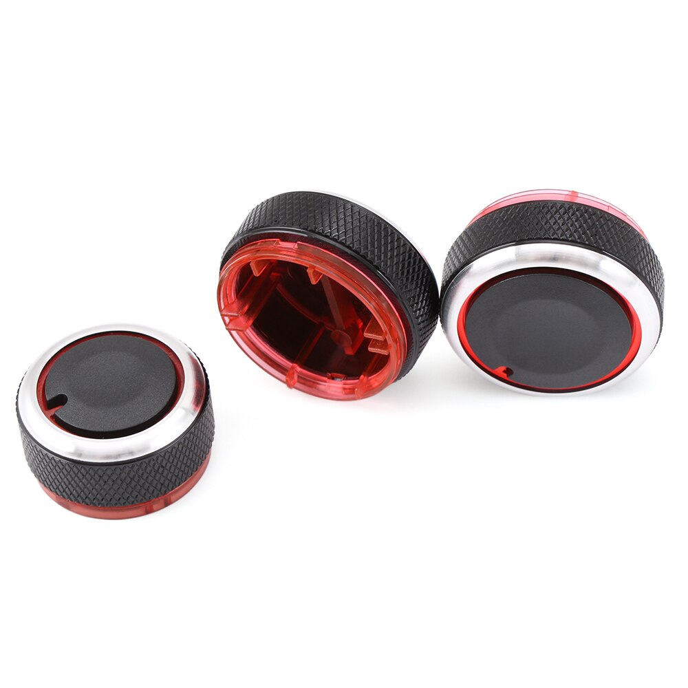 For VW POLO 2003 MK4 MK5 9N 9N3 6R 3pcs/set Aluminum Alloy Air Conditioning Knob AC Knob Heat Control Switch Button Knob: 2014-2016