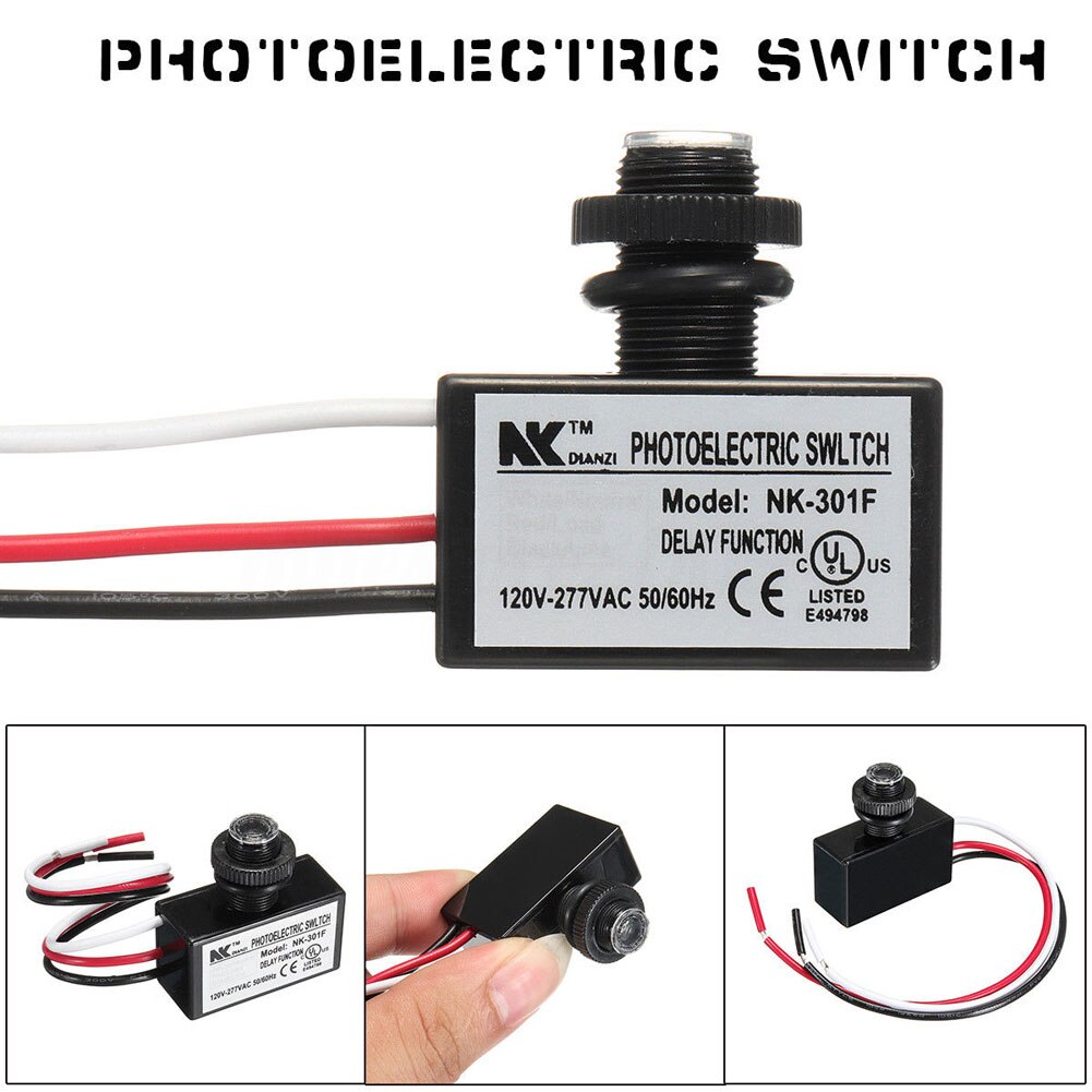 AC80-277V Photocell Dusk to Dawn Button Photo Control Eye Switch Flush Mount AI88