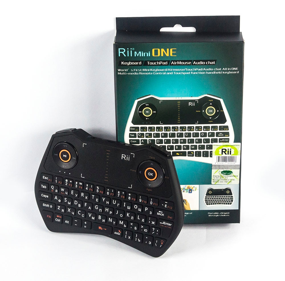 Original Rii i28 2.4G sans fil Mini clavier russe anglais Version rétro-éclairage Air souris pavé tactile pour Android TV BOX Mini PC