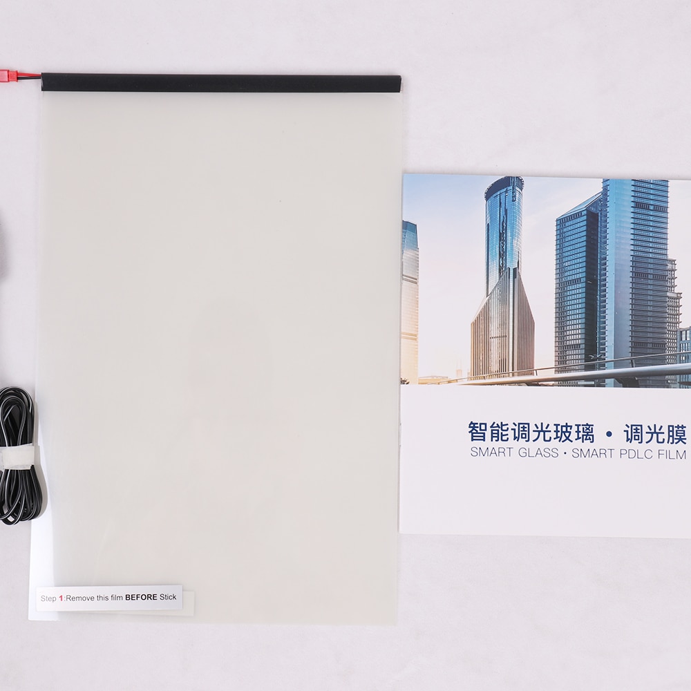 PDLC smart film sample 21cm*15cm or 8" * 5" for A5 size for rear projection screen film White with Switch