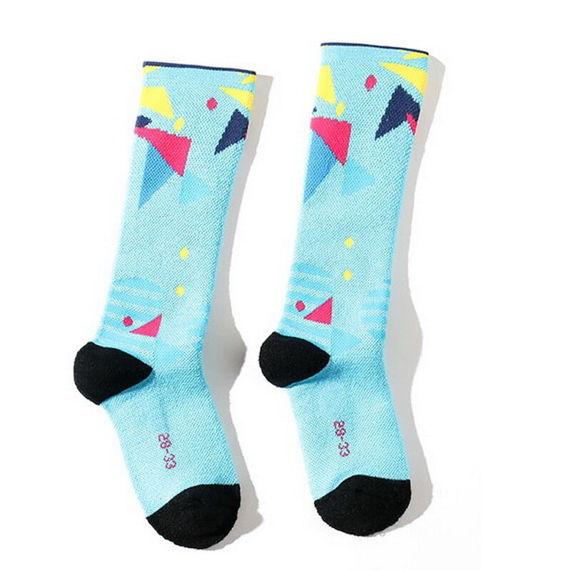 1 Pairs Children's Warm Ski Sock Boys Girls Winter Thicken Sports Sock Kids Roller Skating Thermal Sock Long For Snowboarding: 1 pair sky blue / M  (EU 32-34)