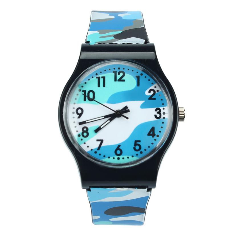 Kinderen Horloges Camouflage Stijl Jongen Meisjes LED Analoge Quartz Horloge Rubber Sport horloge kids Relogio Masculino # D