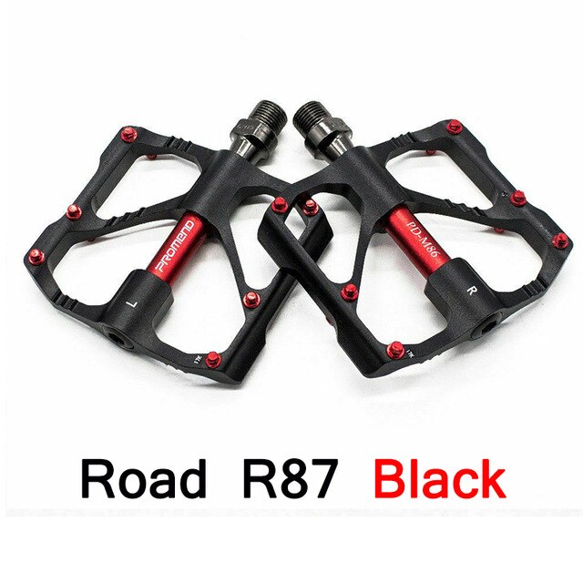 mtb quick release pedal road bike pedal ultra-light ultra-light mountain MTB pedals carbon fiber 3 bearings pedale vtt: ROAD R87 BLACK