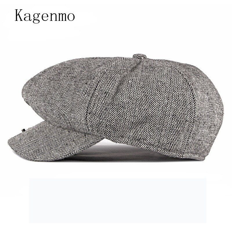 Kagenmo-boina antigua Retro para hombre, sombrero de ala corta con protección solar, para Otoño e Invierno
