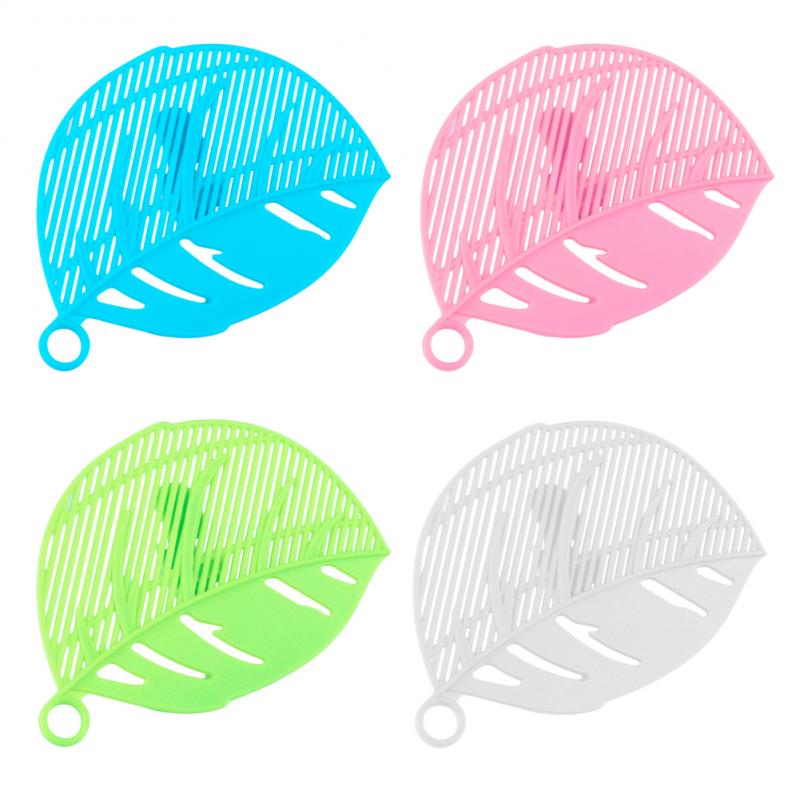 Riz lavage filtre déflecteur tamis Snap Type feuille forme légumes fruits haricots pois lavage Drain conseil plastique ustensiles de cuisine