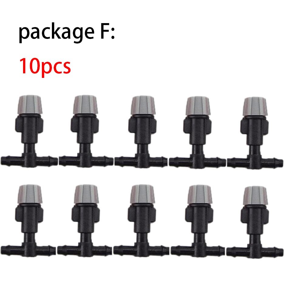10 st 1/4 &quot; trädgårdsvatten bevattning hängande dimma sprinkler munstycke tee 4/7 slang dimma dimma sprayer kit för trädgårdsarbete växthus: Paket f