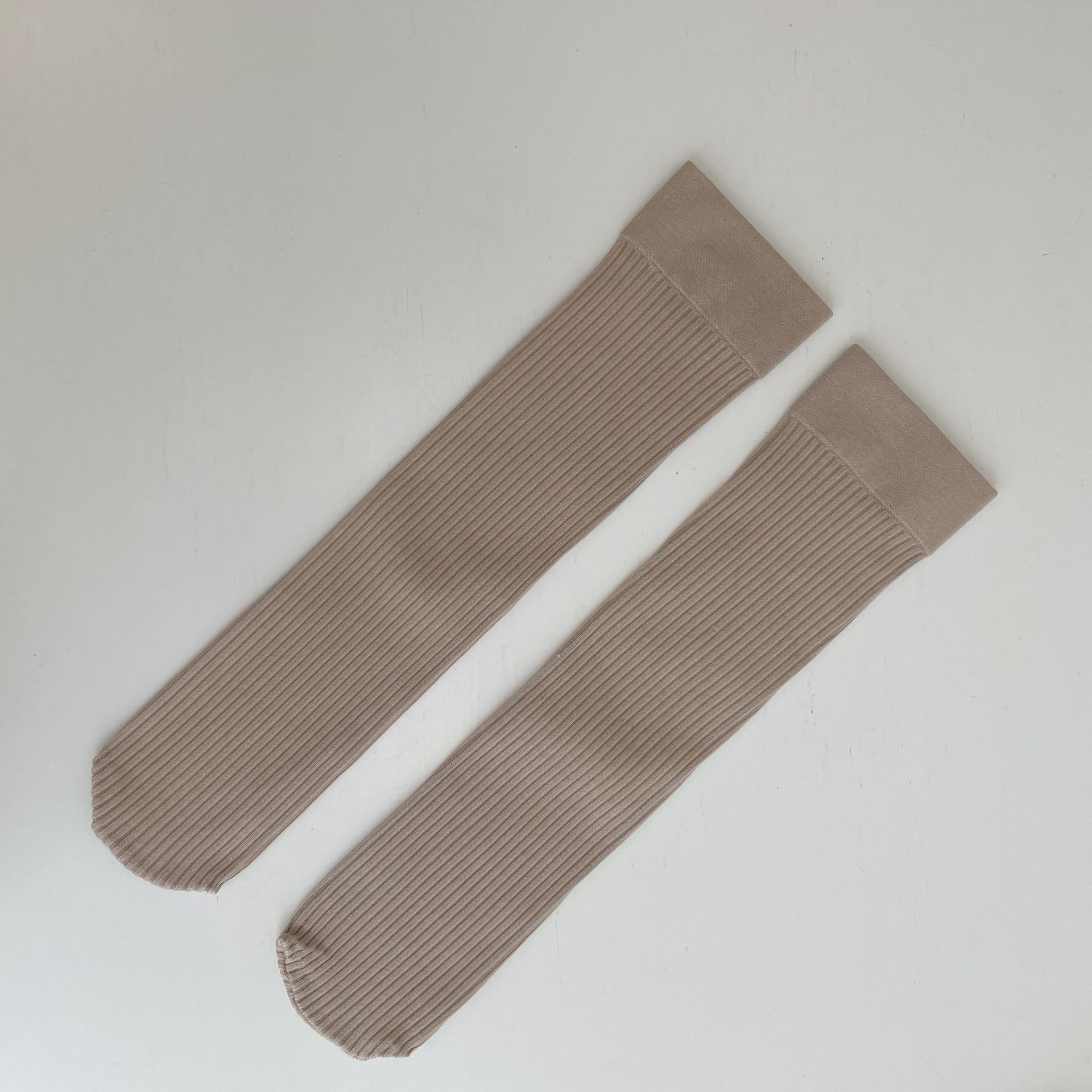 Dunne Effen Streep Vrouwen Kousen Lange Buis Sokken Lingerie Dij Kniehoge Breien Japanse Harajuku Kawaii Voor Meisjes Kleding: Milk Tea