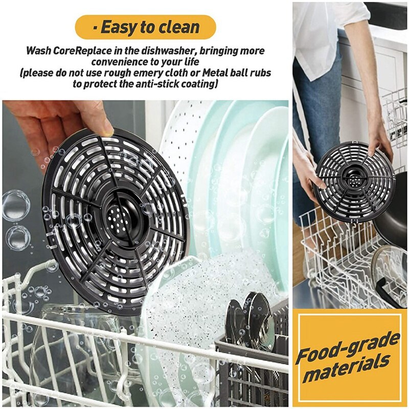 Air Fryer Replacement Grill Pan for Power Gowise 5QT Air Fryers, Air Fryer Accessories, Non-Stick Air Fryer Pan