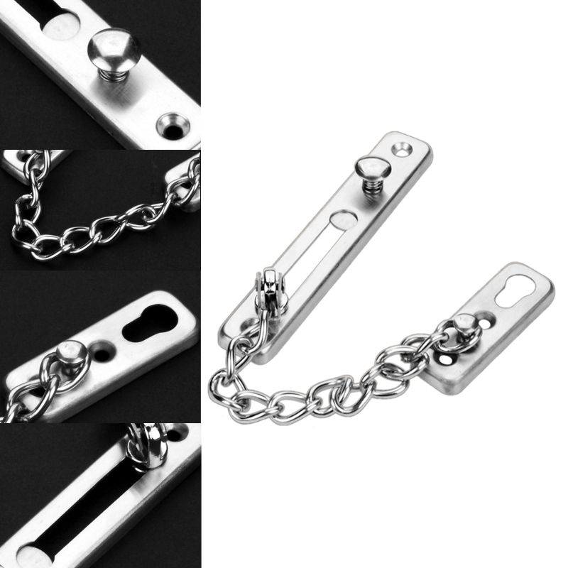 Stainless Steel Security Door Sliding Chain Lock Anti-Theft Safety Guard Har