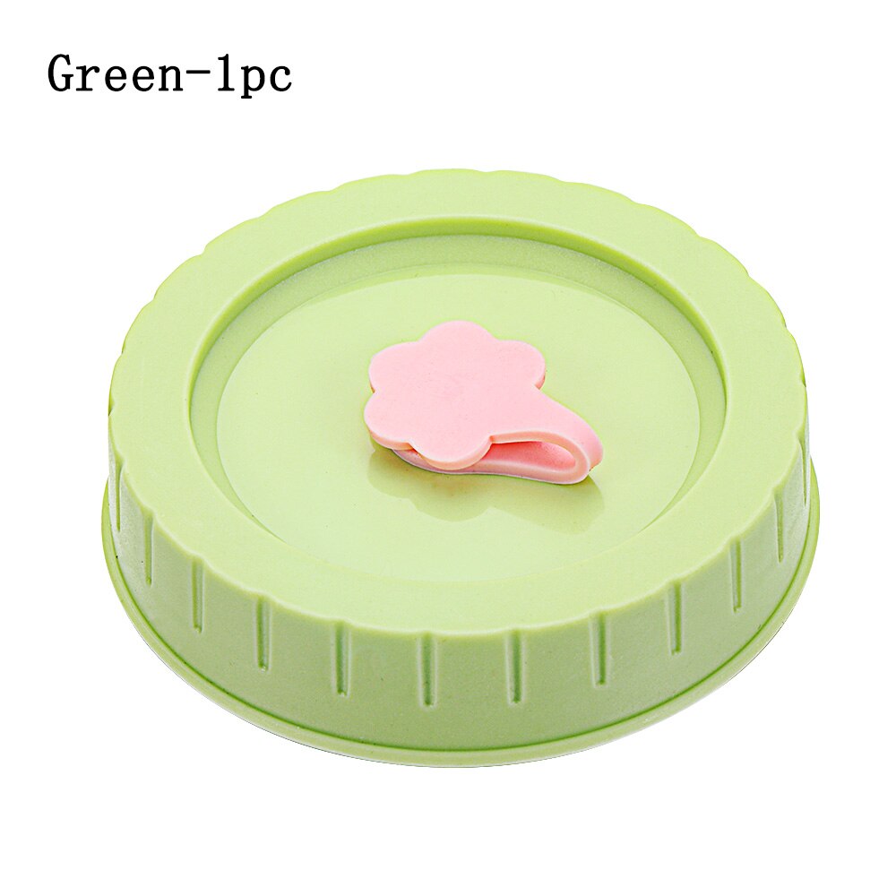 Universal Mason Jar Lids With Straw Hole 70mm Diameter Drinking Storage Cap Wide Mouth Leak Proof Home Kitchen Accessories: Green