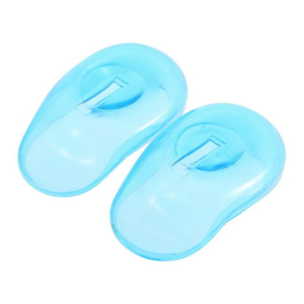 2 stk ørebeskyttere salon hårfarve gennemsigtig blå silikone ørebetræk skjold barberbutik anti farvning ørepuder beskytte ører mod farvestof