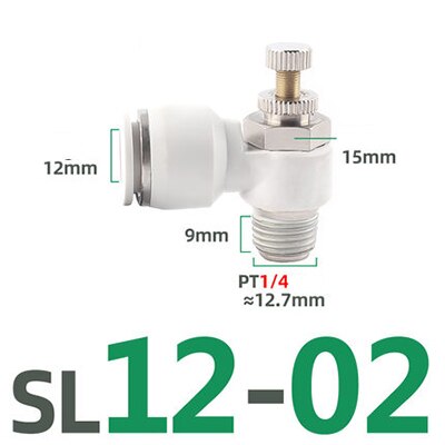SL pneumatic quick coupling hose 4 6 8 10 12mm M5" 1/8" 1/4" 3/8" 1/2 air speed adjustment control valve acceleration valve: SL12-02