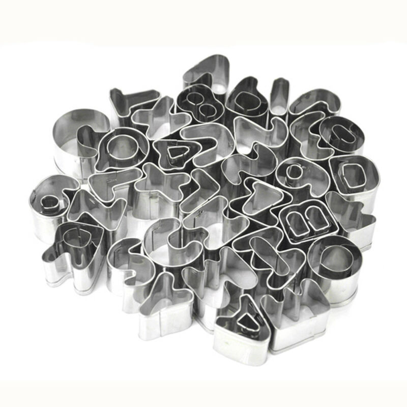 37pcs Cookie Mould Rvs Alfabet Letter Nummer Fondant Cake Biscuit Bakvorm Cookie Cutter Thuis DIY Keuken Gereedschap