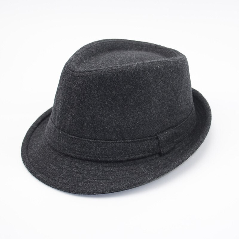 British Style Short Brim Jazz Caps Hats Wool Felt Fedoras Trilby Hat Solid Panama Formal Cap For Men Women Unisex: Grey