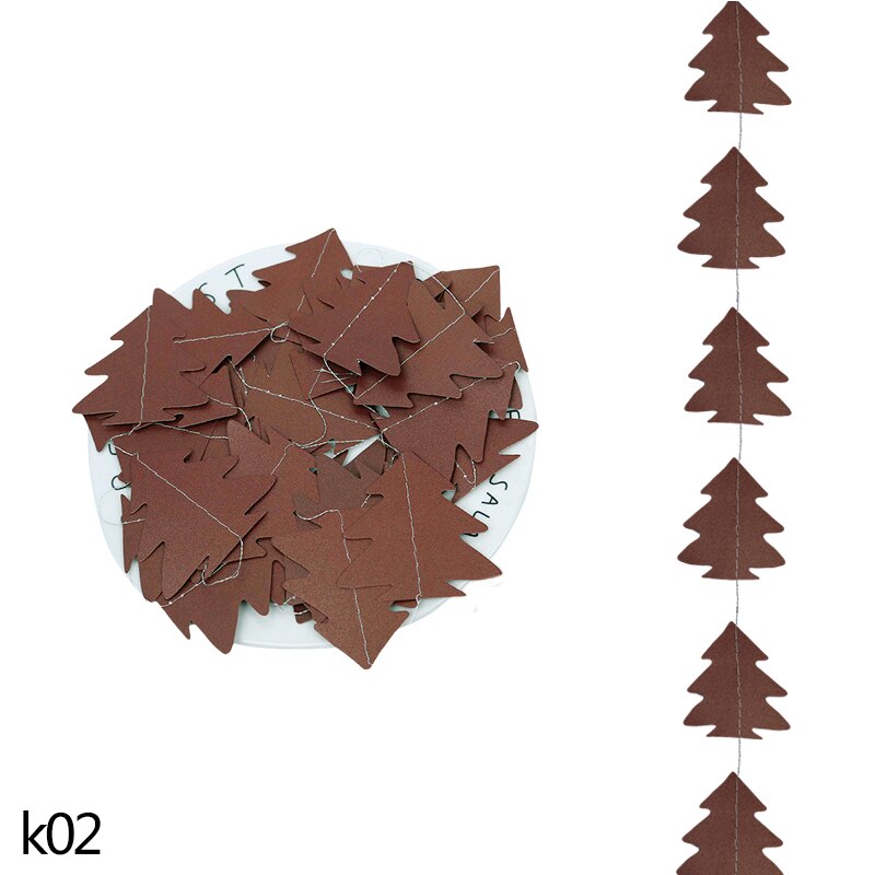 4m Spiegel Papier Weihnachten Girlande Weihnachten Baum bilden Ammer Banner Für Neue Jahr Weihnachten Party Hängen Dekor Hause ornamente: K02