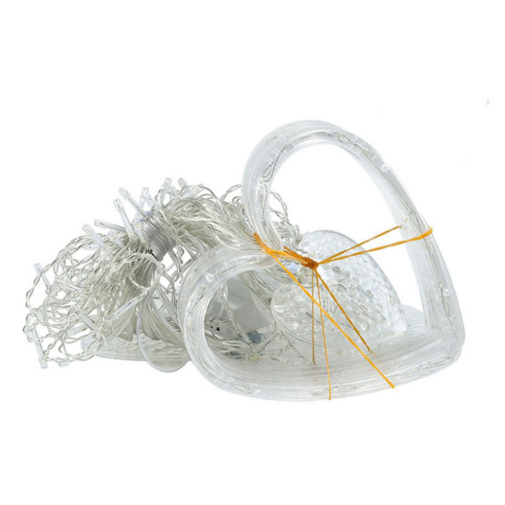 Guirlande lumineuse rideau en forme de cœur, 2.5m, lampe féerique, pour mariage, fête de noël, saint-valentin, décoration de jardin