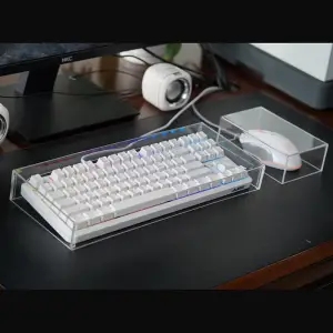 Keyboard Dust Cover Plastic Acrylic Capacitive For Mechanical Gaming Keyboard 104 Keys Mouse Protection Transparent Cover: Silver