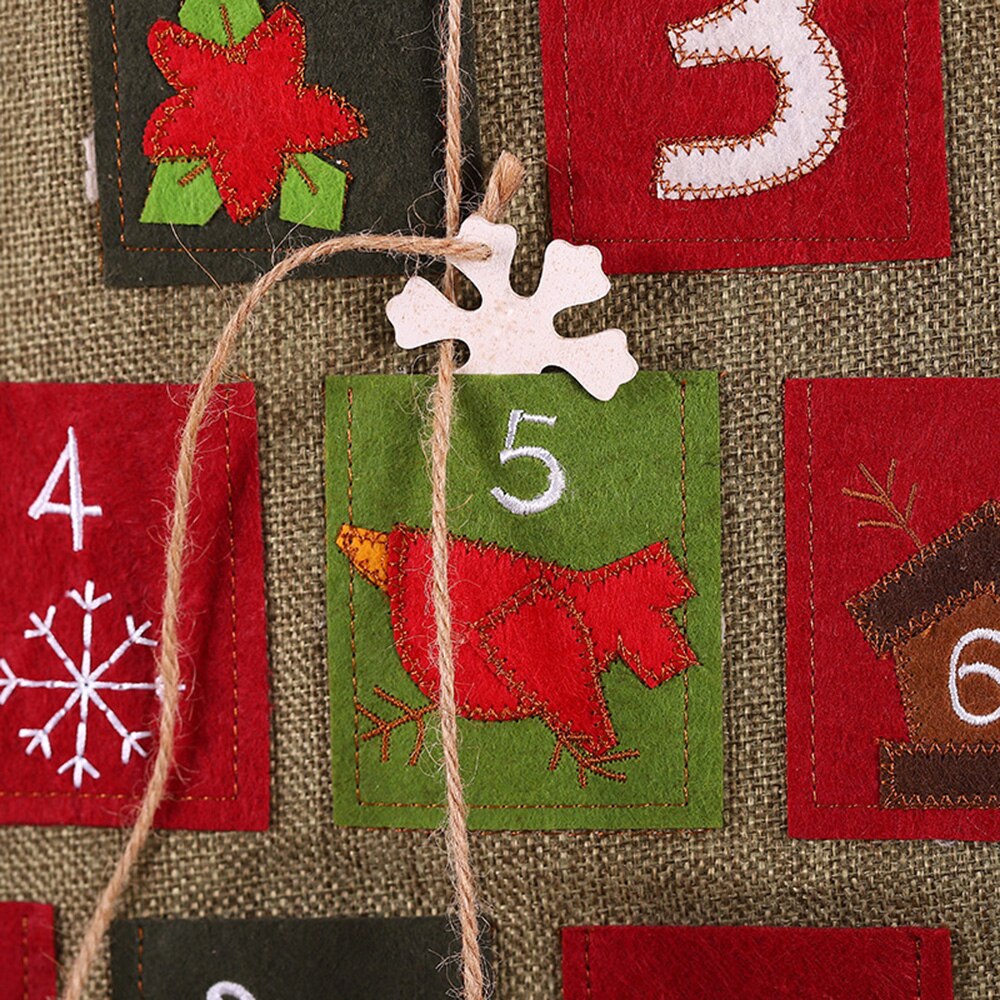 Felt Calendar Hanging Christmas Tree Advent Countdown Xmas Snowman Santa
