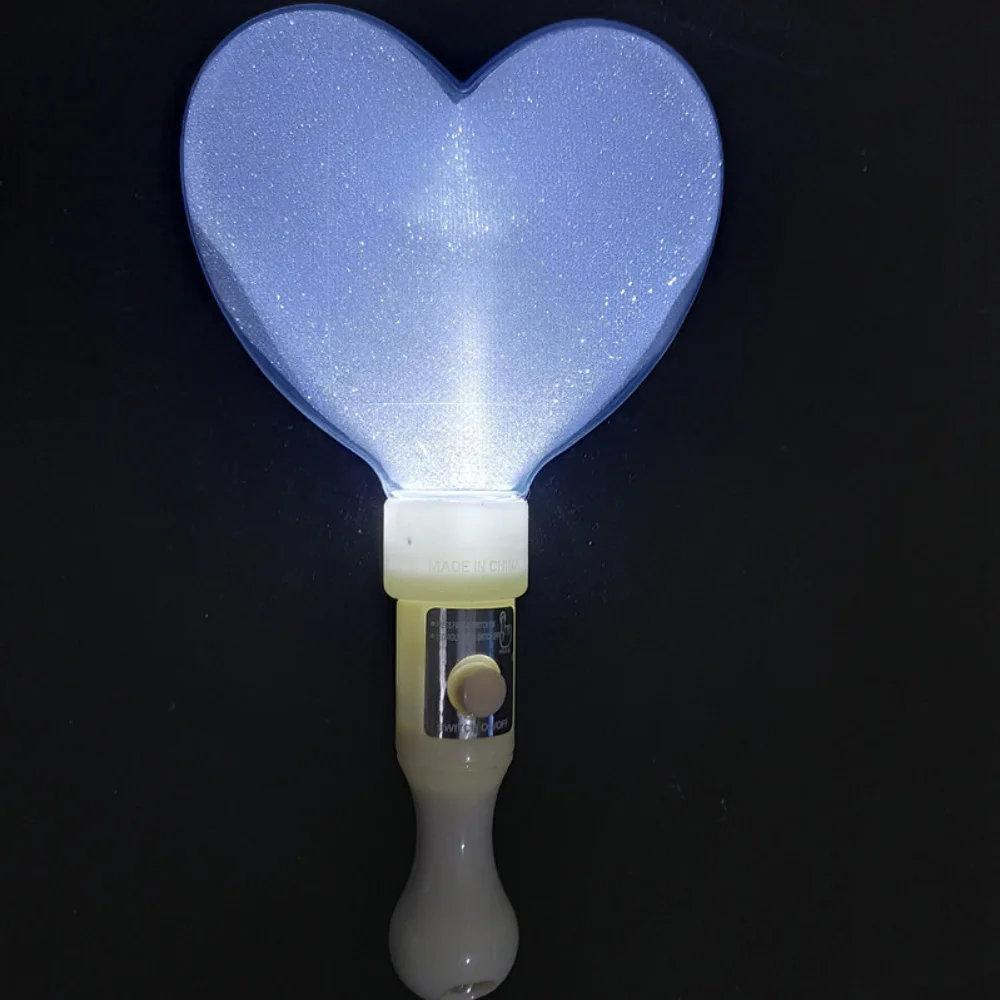 Herzförmige LED-Leuchtstäbe, Love Glow Konzert-Cheer-Sticks, batteriebetrieben, Konzert, Partyzubehör: WHITE