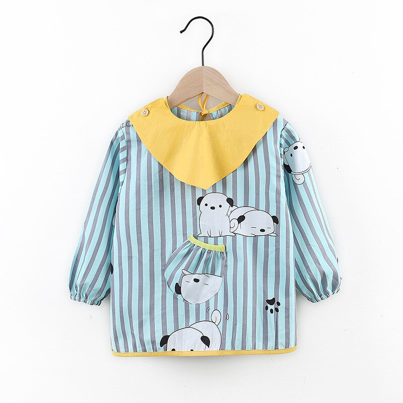 Baumwolle Baby Lätzchen Wasserdicht Art essen Kleidung freundlicher Langen Ärmeln Fütterung Kittel Lätzchen Baby Schürze Bandana Bebes Lätzchen: Grün Hund