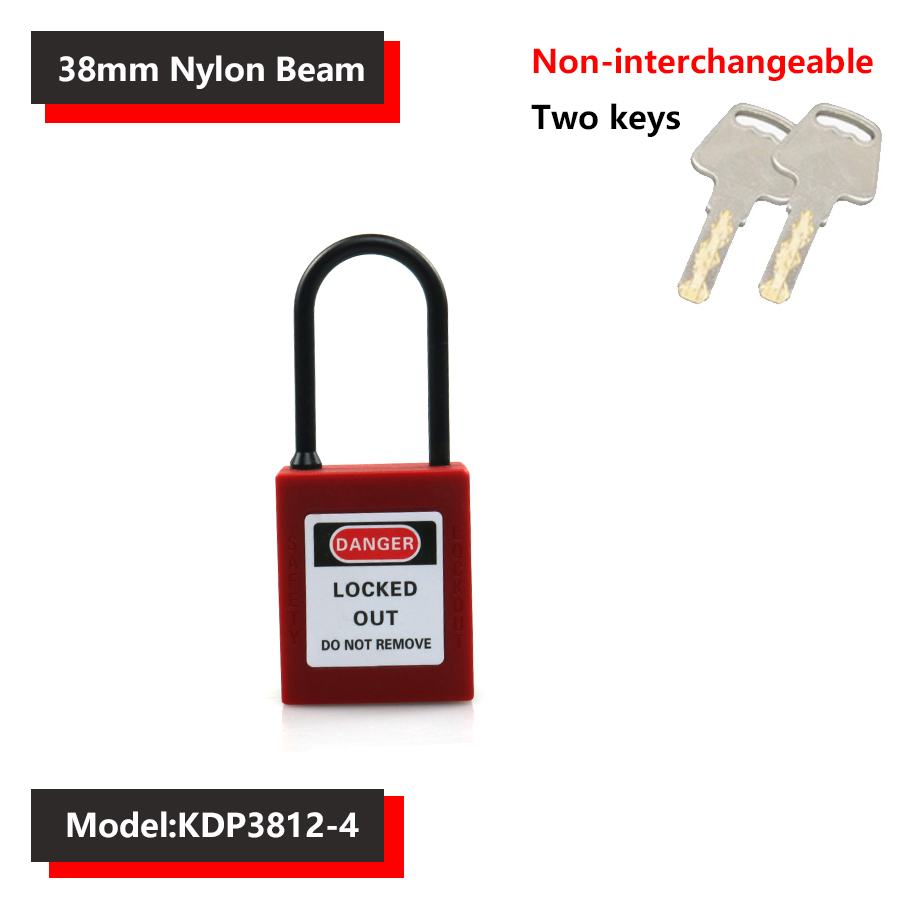 38mm industriële veiligheidshangsloten, loto-vergrendeling, nylon technische beugel, persoonlijke energievergrendeling, directe meerdere specificaties: Blauw/groen