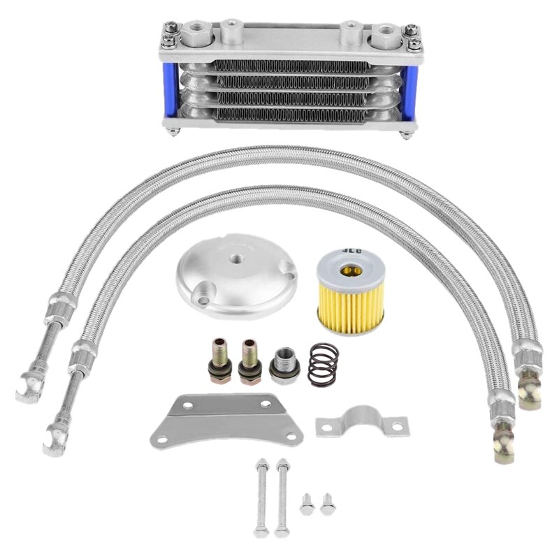 Enfriador de aceite de motor para motocicleta, radiador de refrigeración de aluminio de 65Ml para Suzuki 125CC, 150CC, 200CC, con accesorios de montaje: Default Title