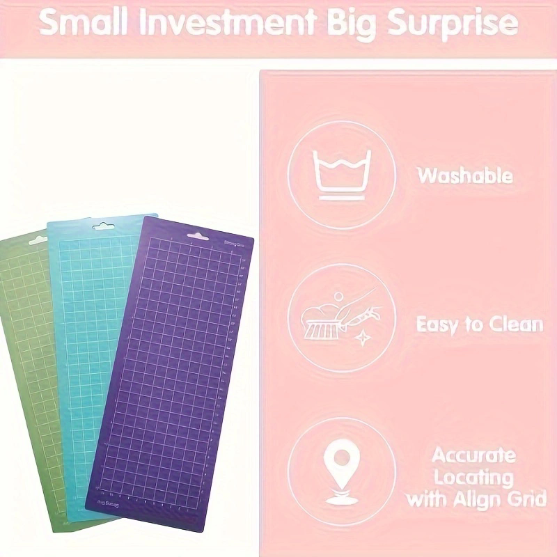 3-delige snijmat voor Cricut Joy Machine, snijmatten (4,5 x 12 inch)