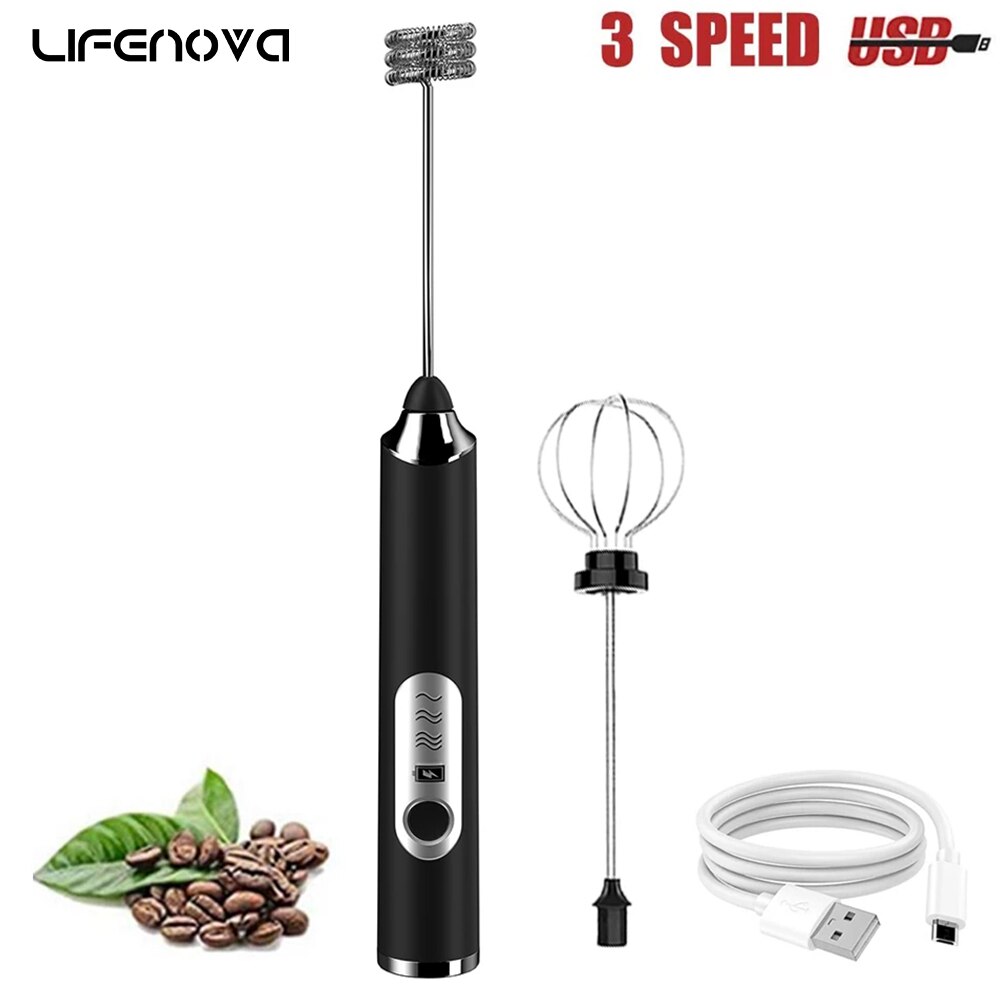 LIFENOVA 3 Modes Electric Milk Frother Frothing Foamer blender mixer: Default Title