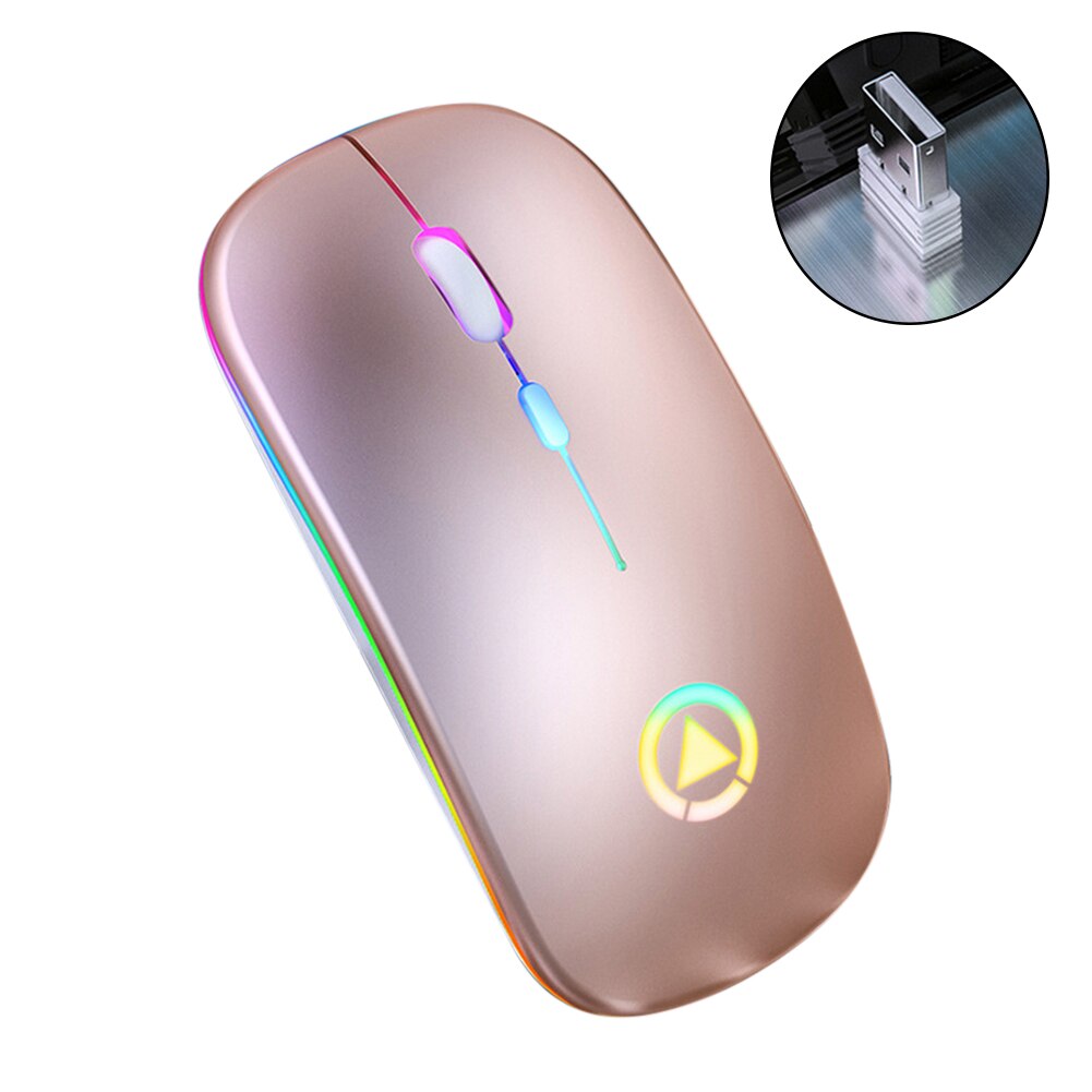 White 2.4G Wireless Mouse Silent Mute Rechargeable Computer Accessories Office Bluetooth Mice With USB Cable: 4A