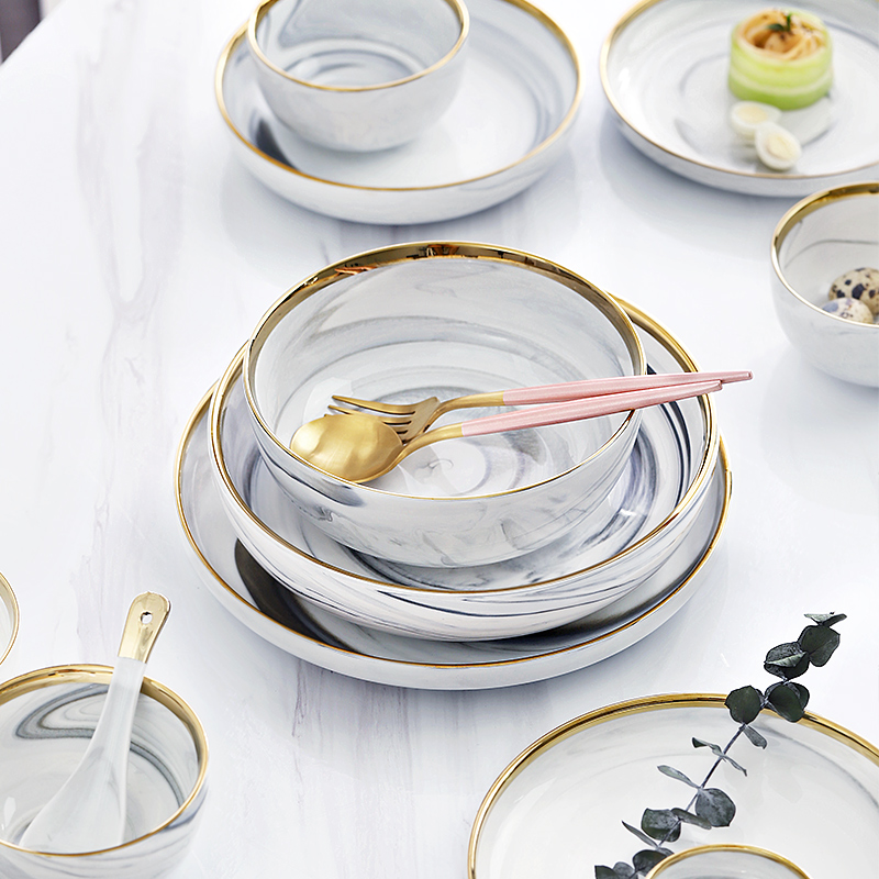 1psc Keramische Plaat Set Europese Stijl Schotel Diner Servies Set Saus Rijst Kommen Soep Noedels Steak Westerse Voedsel Servies