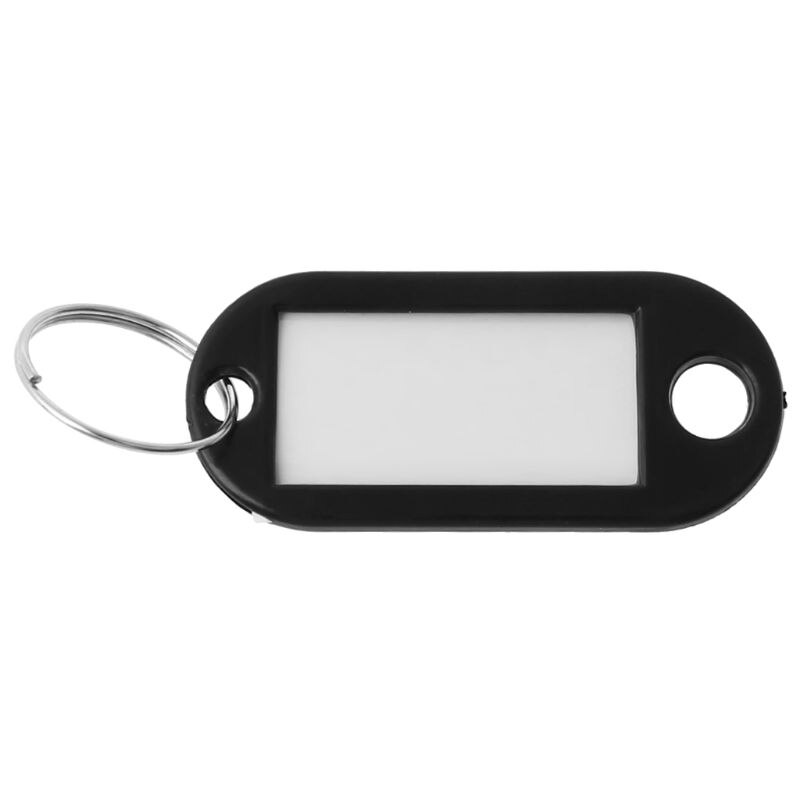 50Pcs Key Id Tag Bagage Bagage Naam Label Kaart Met Split Ring Sleutelhanger F3MD
