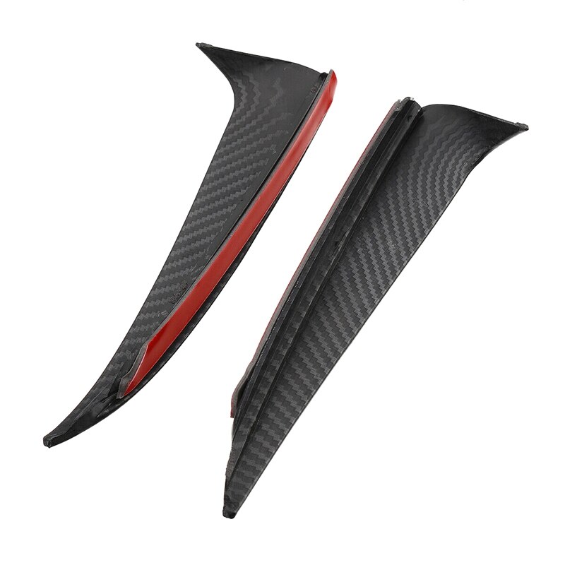 7 pçs vermelho exterior a/c anel de saída de ventilação de ar capa guarnição com fibra de carbono traseiro spoiler ventilação de ar capa lateral canard