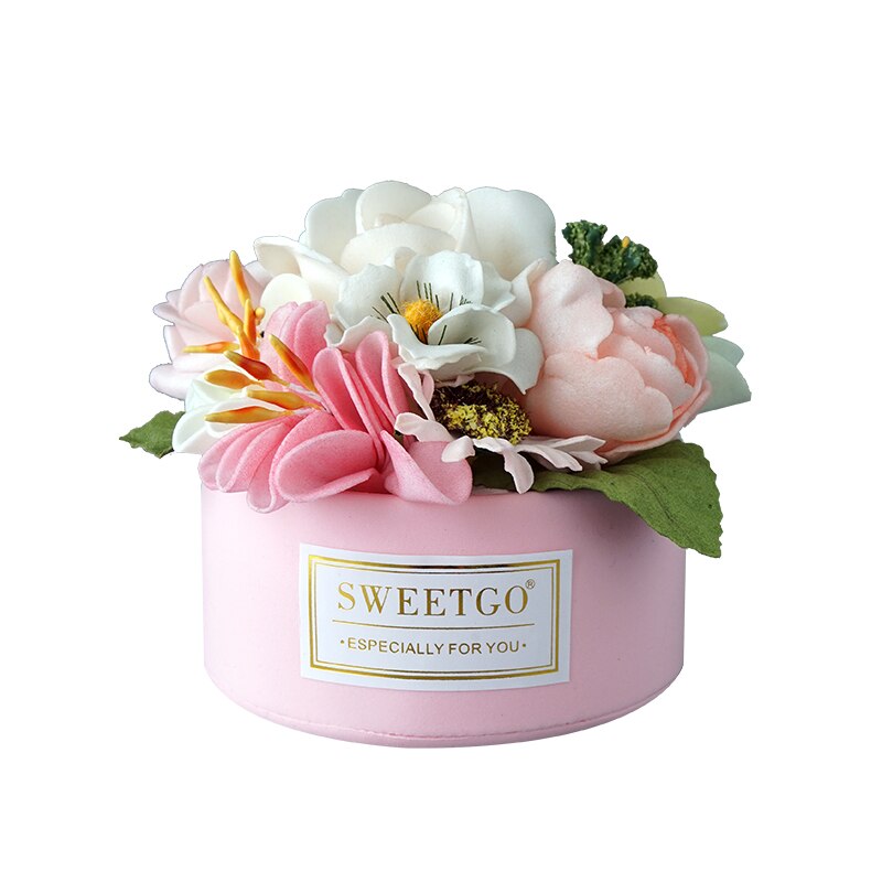 Simulation Flower Basket Cake Fack Artificial Food Decoration Wedding Dessert Table Props Home Soft Children's Room Pink Green