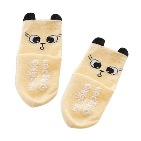 Crianças meias de algodão macio menino menina do bebê bonito dos desenhos animados impresso quente moda esporte meias outono inverno crianças meias curtas presente: YELLOW / M