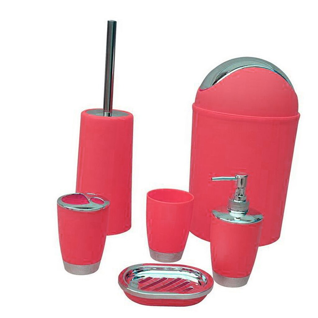 8 Colors Bathroom Accessories Set 6 Pieces Bath Ensemble Bath Set Collection