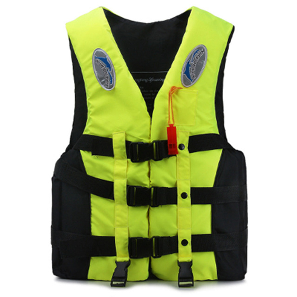 Fishing Jacket Water Sports Adult Safety Life Jacket Fishing Swimming Boating Drifting Survival Vest: Fluorescent green / L    60-70KG