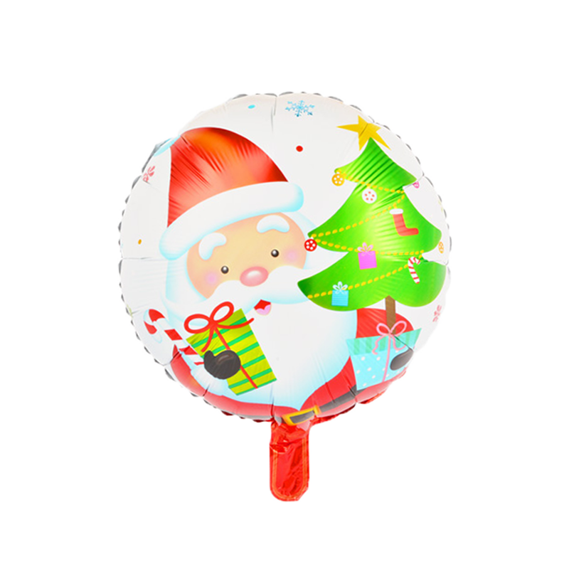 Julefest dekoration 18 tommer 5 stk runde aluminium film balloner glædelig jul børn som julemanden give: Hvid julemand gave kugle
