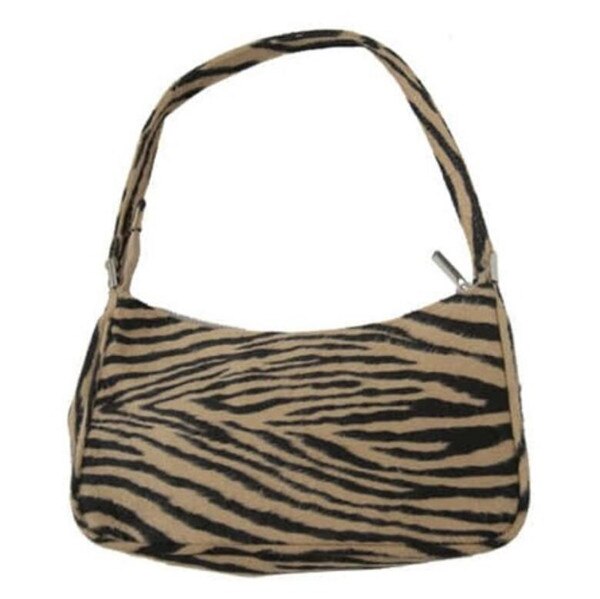 Gusure Retro Women Shoulder Bag Velvet Zebra Print Female Messenger Bag Ladies Casual Zipper Shoulder Bag Sac Main Femme: Khaki