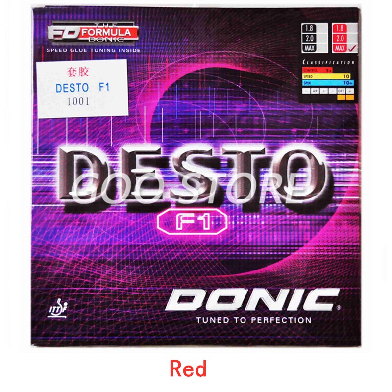 DONIC F1 DESTO Table Tennis Rubber original Quick Attack Pimples in with sponge ping pong tenis de mesa: Red