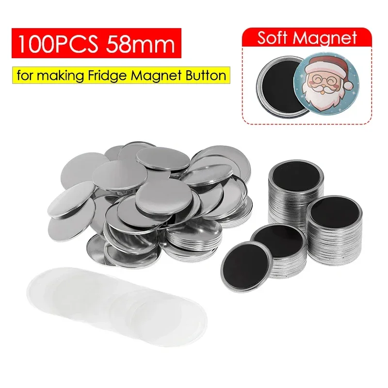 50/100 pièces 25-75mm aimant réfrigérateur Badge broche bouton fabricant pièces bricolage Badge bouton broches pour artisanat d'art faisant réfrigérateur Badges ensemble
