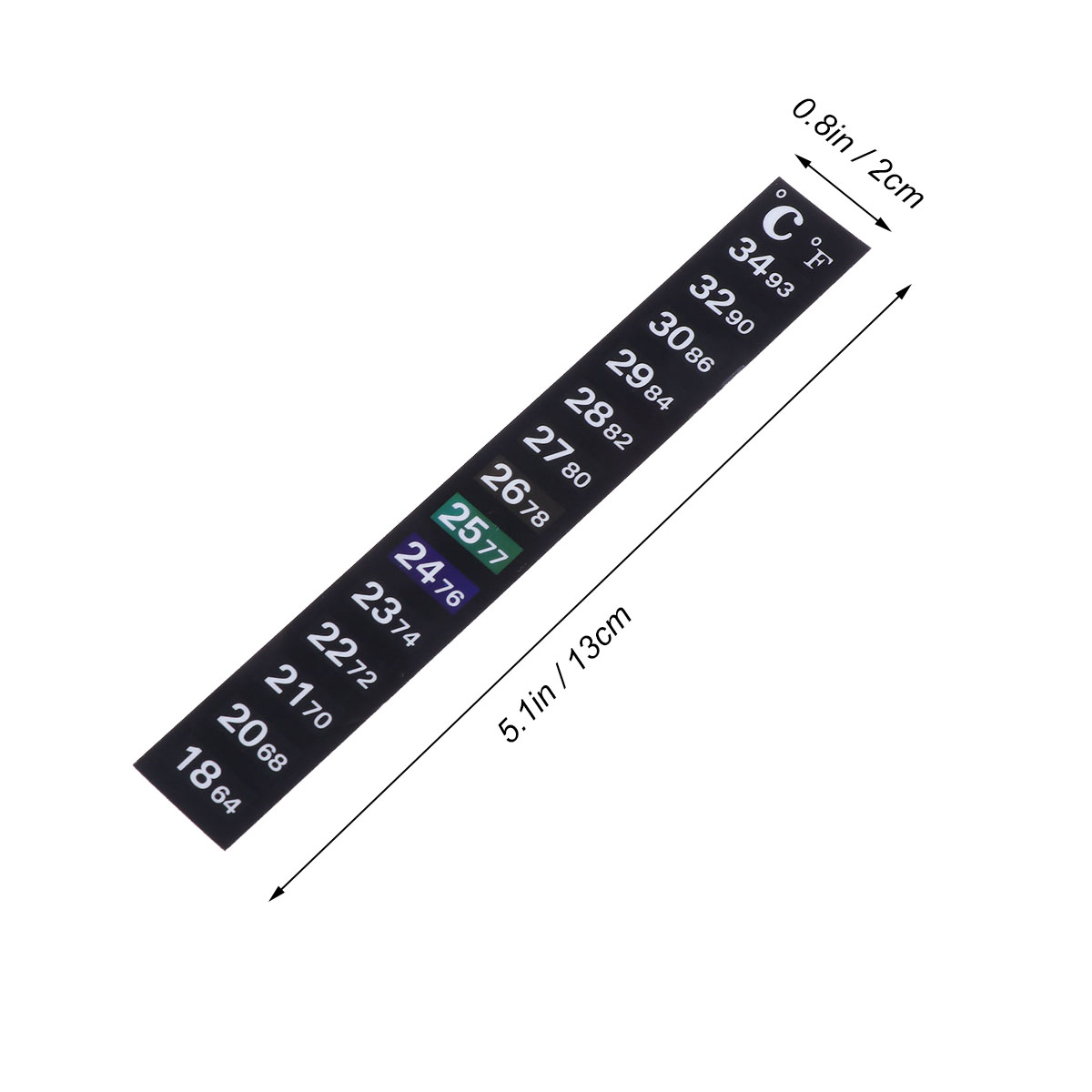 10pcs Traditional Stick-on Digital Temperature Strip Degree Celsius System Display