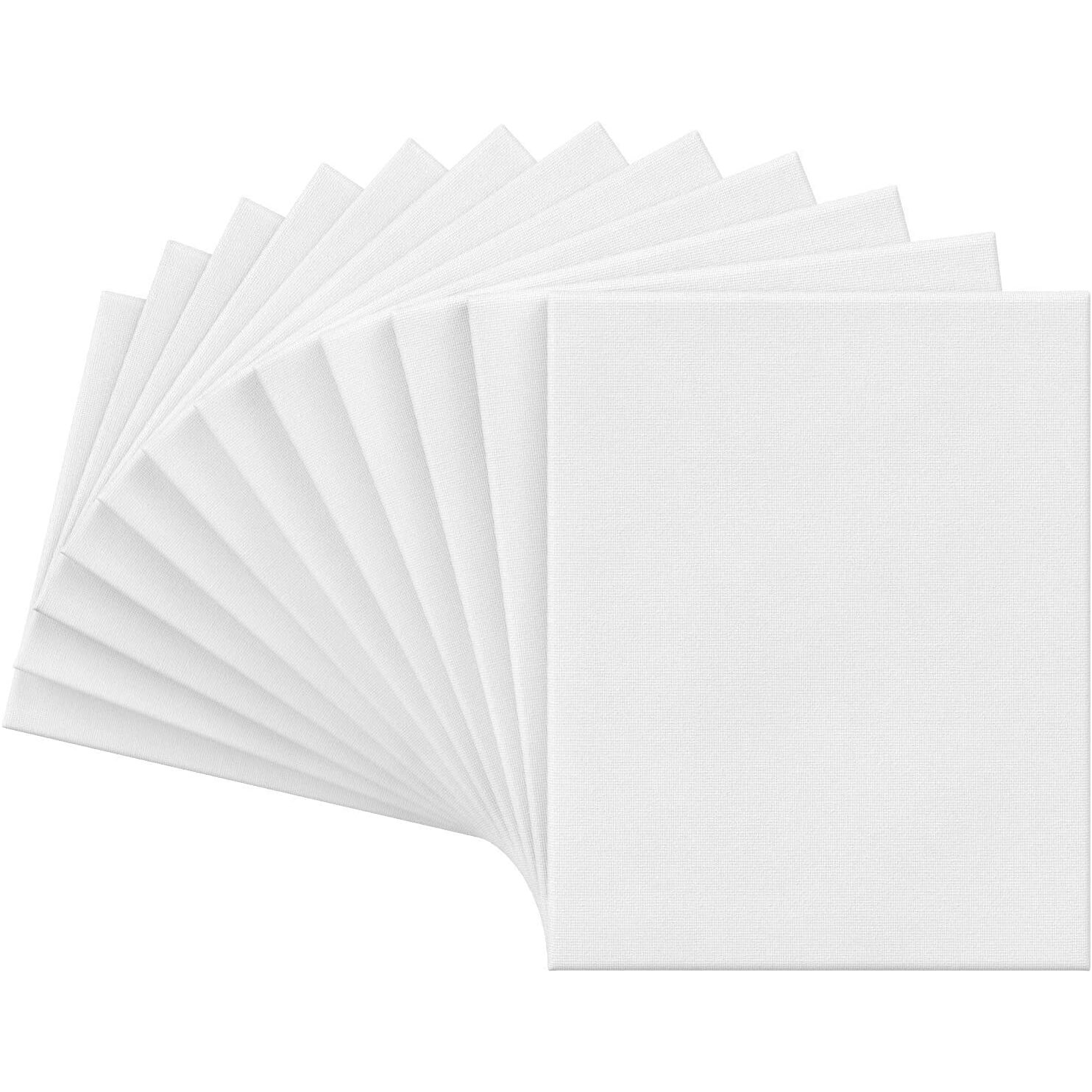 Stretched Canvas, Pack of 5, 8 x 10 Inches, Blank White Canvases, 100% Cotton Art Supplies for Acrylic Pouring and Oil Painting